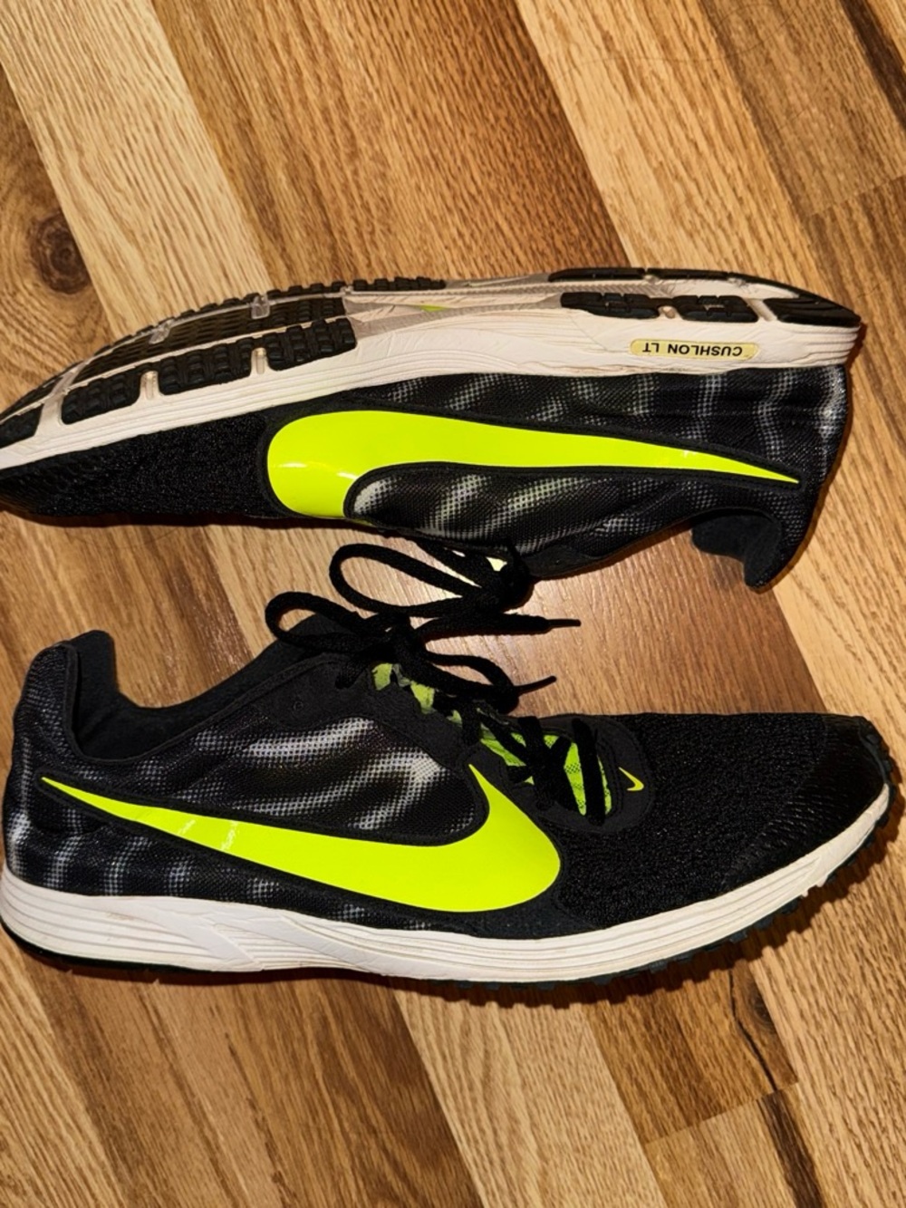 Nike Cushion LT Zoom Streak Racing Road Shoes Black & Yellow (Size Men’s 12)